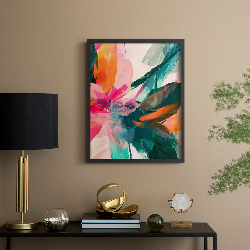Jumble Jungle Framed Print - Solid Wood, Black, 15" H x 12" W