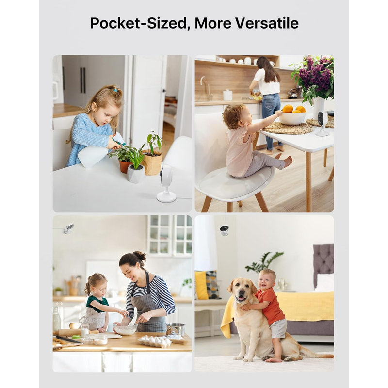 C688 2MP WiFi Indoor Security Camera for Baby/Pet with 2-Way Audio, Motion Sensor, Night Vision, Black and White