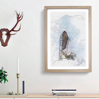 Atlantis Space Shuttle in Abstract - Picture Frame Graphic Art Print