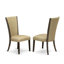 Ensemble de table de salle à manger 7 pièces comprenant une table de salle à manger rectangulaire avec pieds en X et 6 chaises Parson rembourrées en tissu brun, finition jacobine patinée-801442972-731973188-731973185