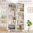 77"H 6-Tier Standard Bookcase With Door, Farmhouse Display Storage Cabinet For Home Office-124514197