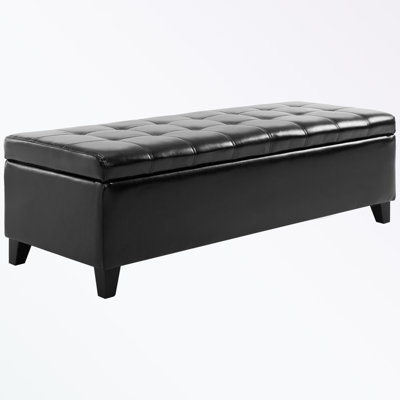 Faux Leather Storage Bench with Lift Top