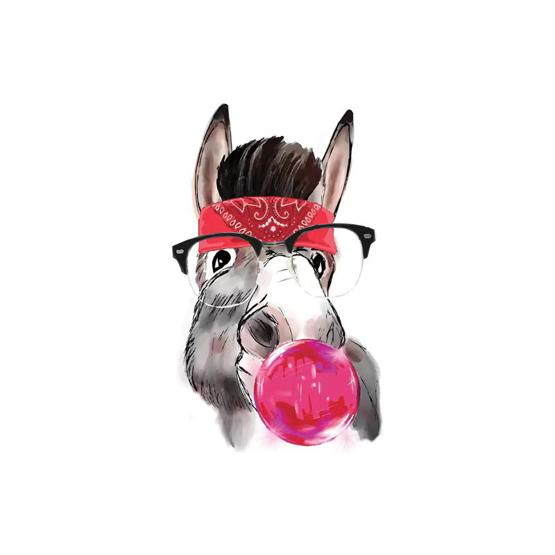 Gangstar Donkey by Pixy Paper - Wrapped Canvas Gallery-Wrapped Canvas Giclée, 66.04 cm H x 45.72 cm W x 3.175 cm D