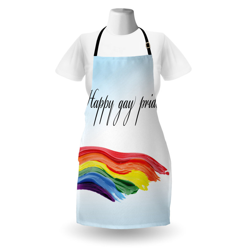 Multicolore East Urban Home Pride, tablier unisexe, texte festif coloré, taille adulte