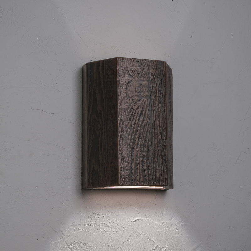 Osterhoudt Ceramic Outdoor Wall Light, LED Bulb Included, 13" H x 9.5" W x 6" D