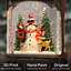 Lanterne en forme de boule à neige musicale illuminée - bonhomme de neige, cerf, cardinal et lapin avec minuterie, paillettes tourbillonnantes | USB / à piles pour la maison intérieure
