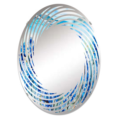 «Calming Blue Bonnets Floral Field II» - Miroir mural en spirale - MIR112077 - Ovale