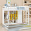 Lit mezzanine en bois avec tablettes vibrantes, garde-robe et échelle réversible-33924449-33924450