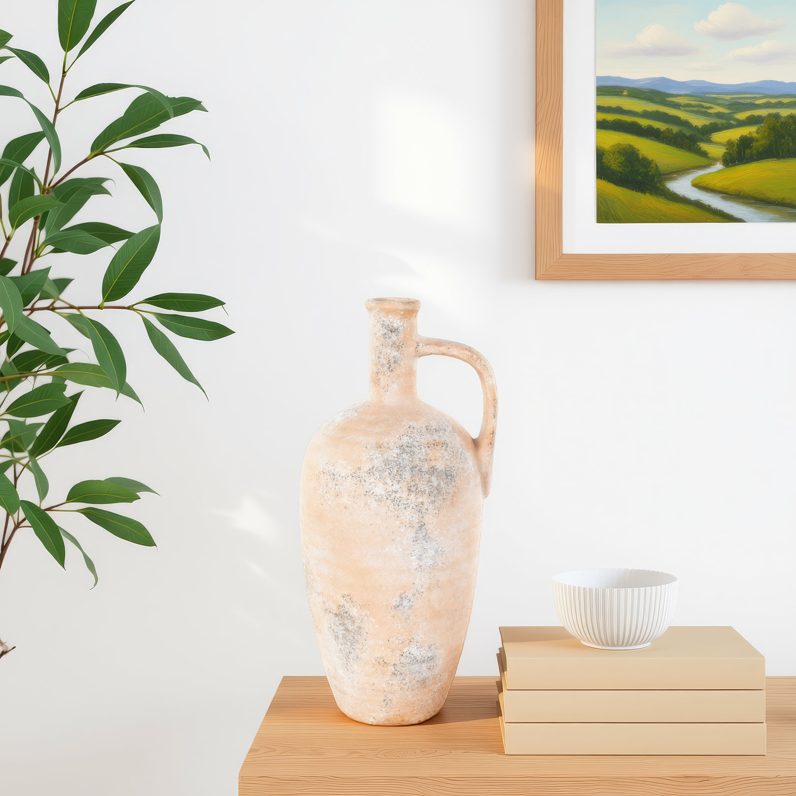 Ceramic Table Vase, 18.25" H x 8.5" W x 8" D
