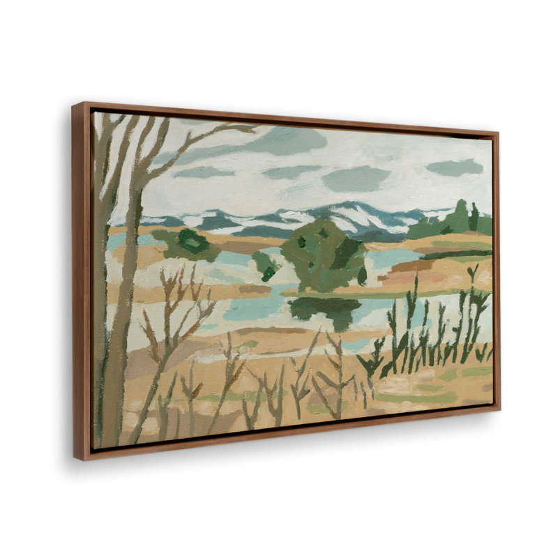 «Pale Horizon I» par Melissa Wang, reproduction d'art sur toile, H 20 po x l 30 po, Brun