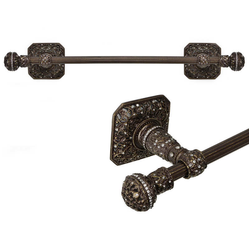Juliane Grace 24 inches c.c. {approximately} towel bar with 213 Swarovski Clear & Aurore Boreale Crystals with 5/8 reeded center in Chalice