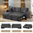 82.5'' Upholstered Sleeper Sofa With Storage Chaise-1234480158