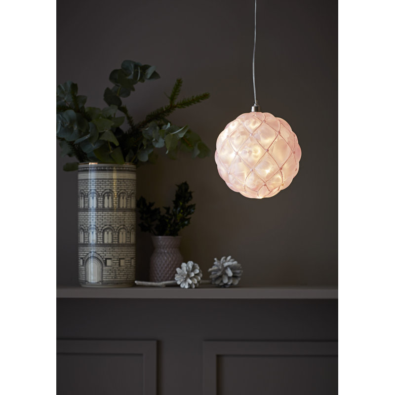 20 - Light LED Sphere Pendant, Pink