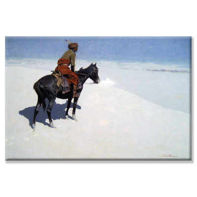 The Scout And Friends Or Foes by Frederic Remington - Wrapped Canvas Print