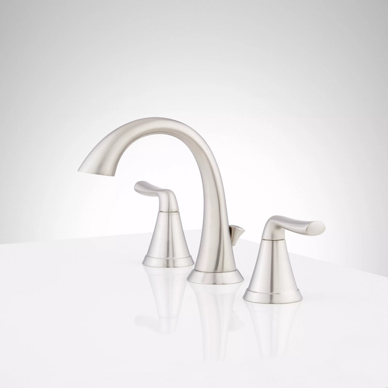 Provincetown 1.2 GPM Widespread Bathroom Faucet with Metal Lever Handles and Pop-Up Drain Assembly, Brushed Nickel