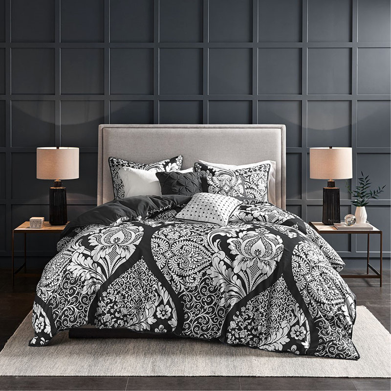 Ensemble de housse de couette 6 pièces, Housse de couette pour très grand lit et 5 pièce, Noir