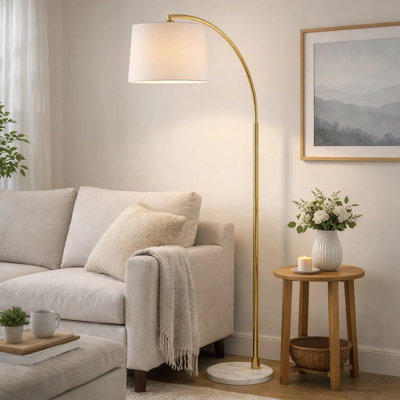 65'' White Arched Floor Lamp