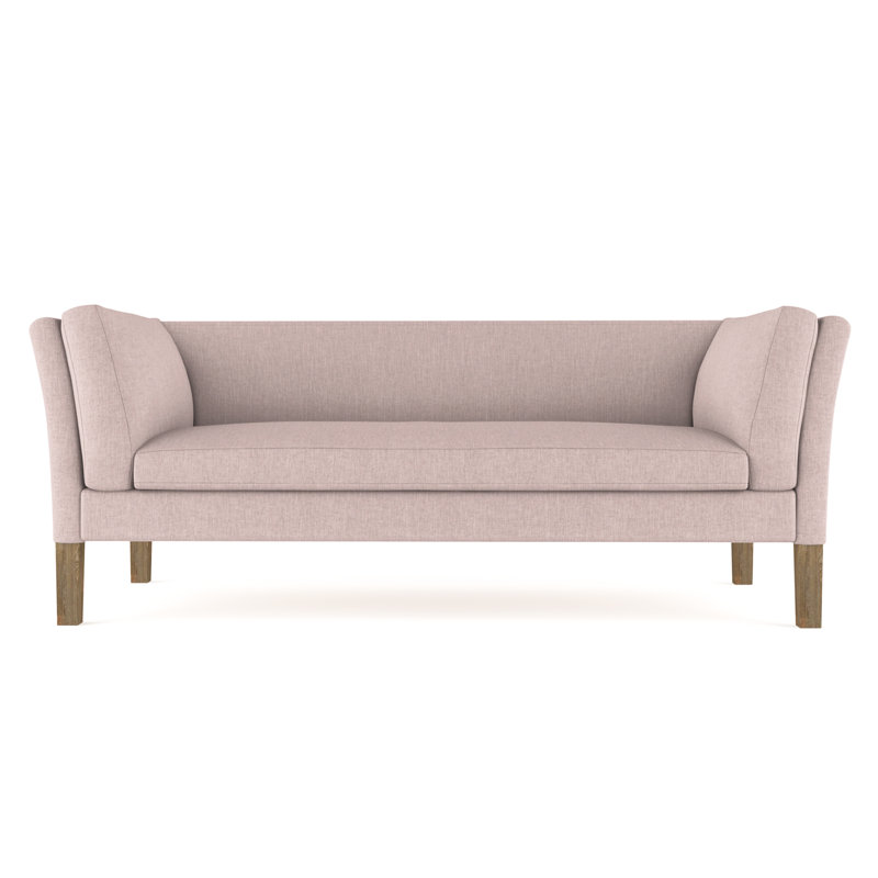Charlton Flared Shelter-Arm Sofa, Weathered, Box Weave Linen Blush, 31" H x 84" W x 33" D