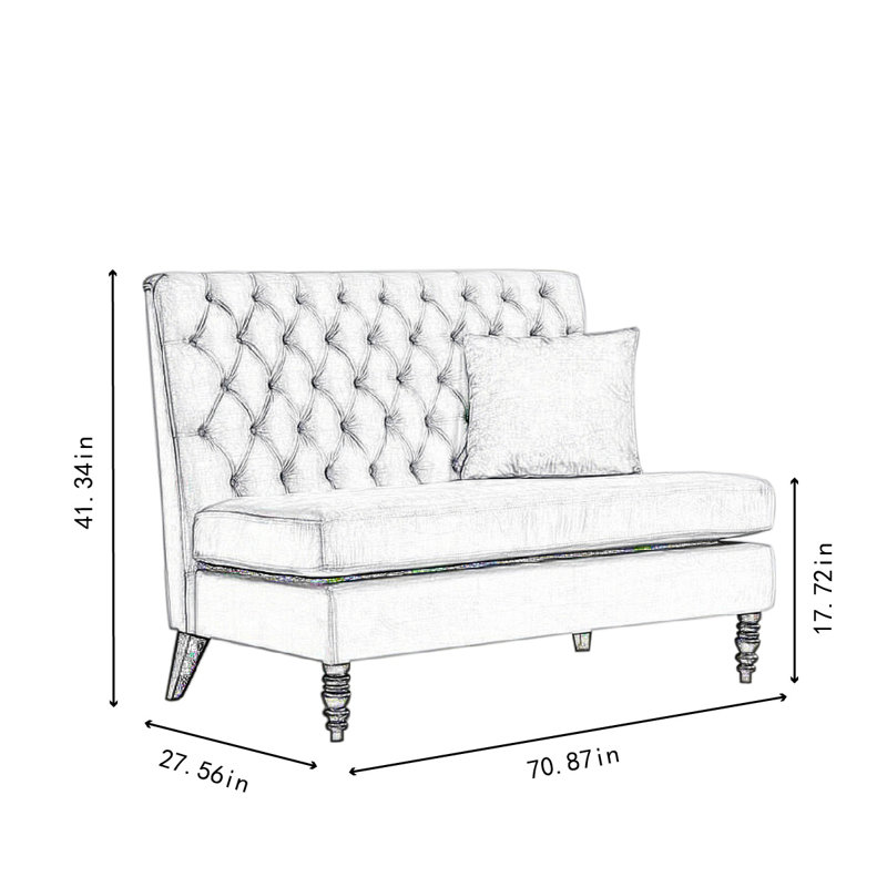 Banc rembourré en velours, Rouge, 70,87 po de largeur