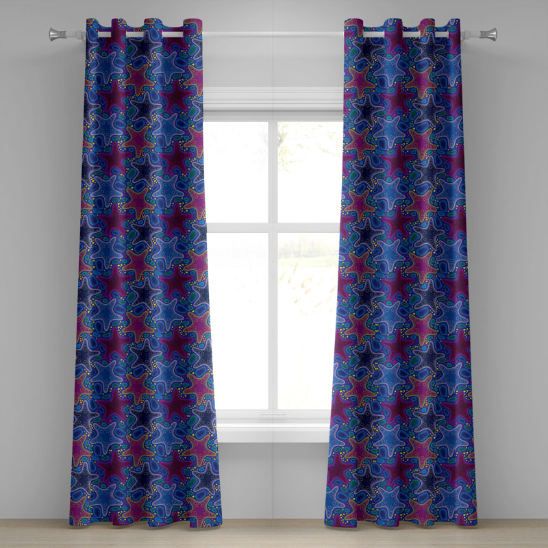 Rideau décoratif à œillets 2 panneaux Dakota Fields, 50 po x 54 po, rose turquoise, L 50 po x L 72 po