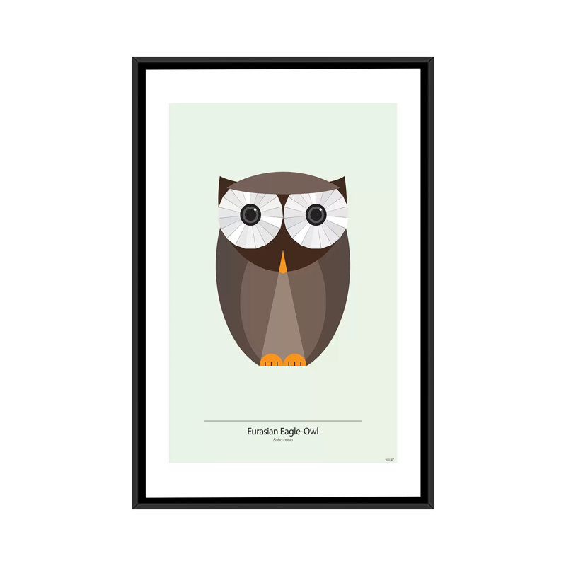 « bubo », impression sur toile tendue, Toile encadrée noire, H 48 po x l 32 po x P 1,5 po