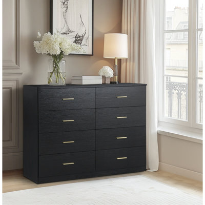 Commode moderne à 8 tiroirs pour la chambre à coucher - Vaste commode avec rangement, robuste et sécuritaire