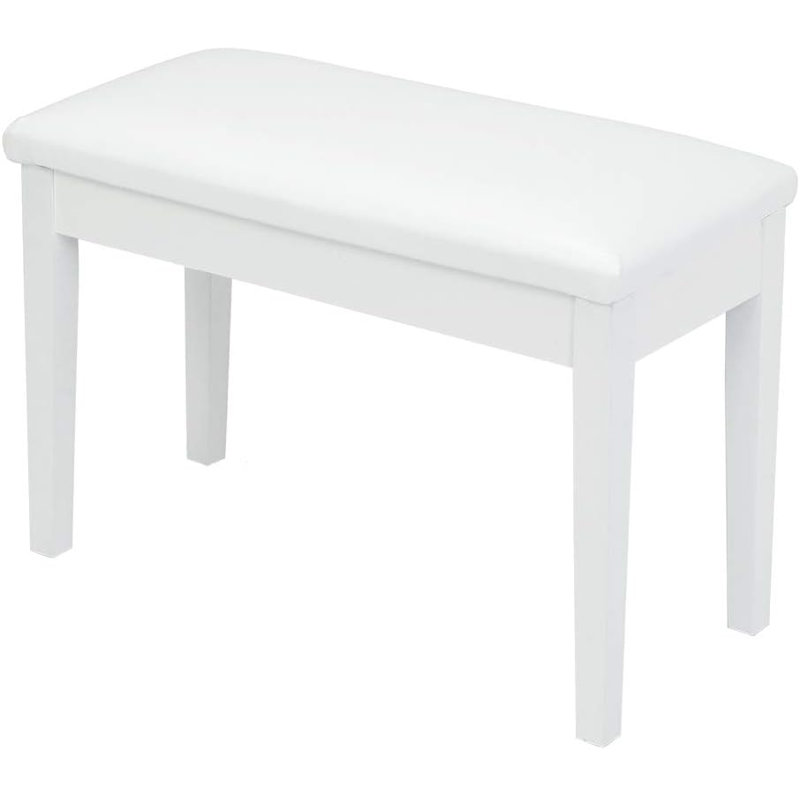 Leather-Top Piano Bench With Storage, 29.5"X13.8"X19", White