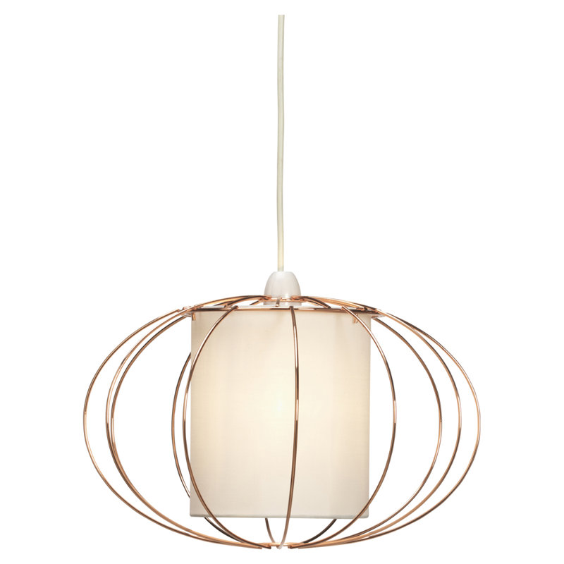 21.5cm H Metal Oval Pendant Shade ( Screw On ), Brown