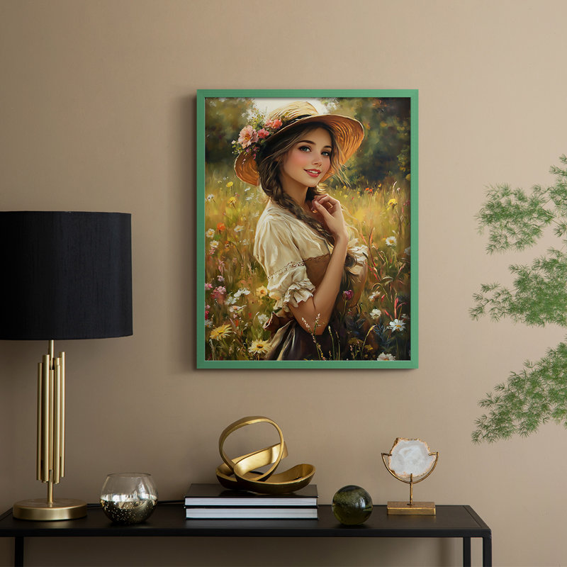 Reproduction encadrée WOMEN Series CCXCV III - bois massif, Vert, H 11 po x l 9 po