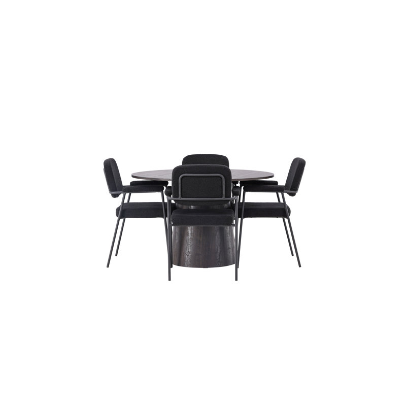 Cheney 4 - Person Dining Set, Black