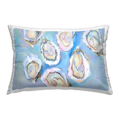 Coussin Pastel Oysters on Blue