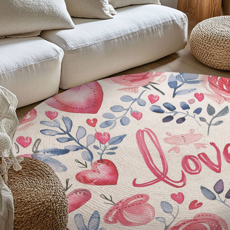 Tapis tressé Valentine's Love Stories, Rond 5 pi