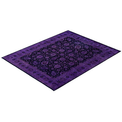 Tapis mauve moderne et contemporain en laine noué à la main Clouser 8 pi 2 po x 10 pi 3 po
