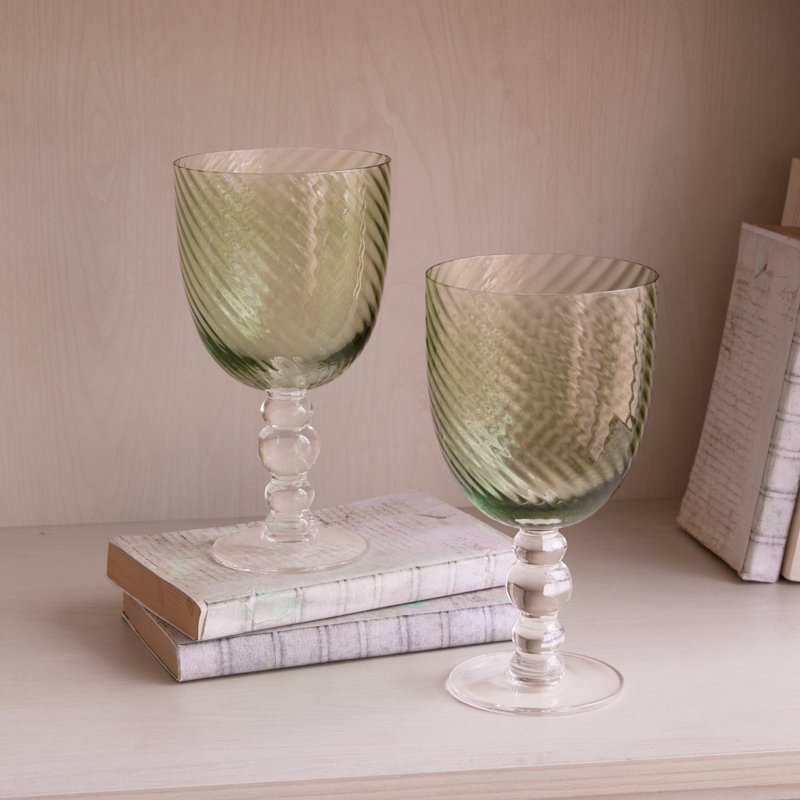 Glass Wine Glass, Green