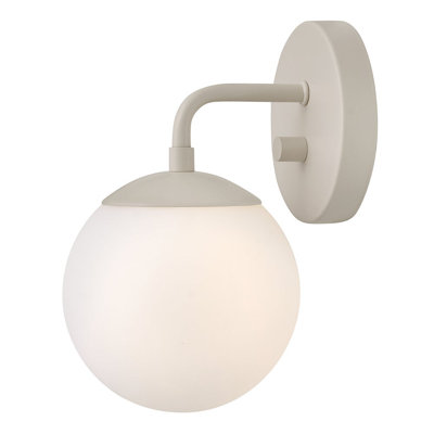 Single Light Etched Opal Glass Globe Wall Sconce