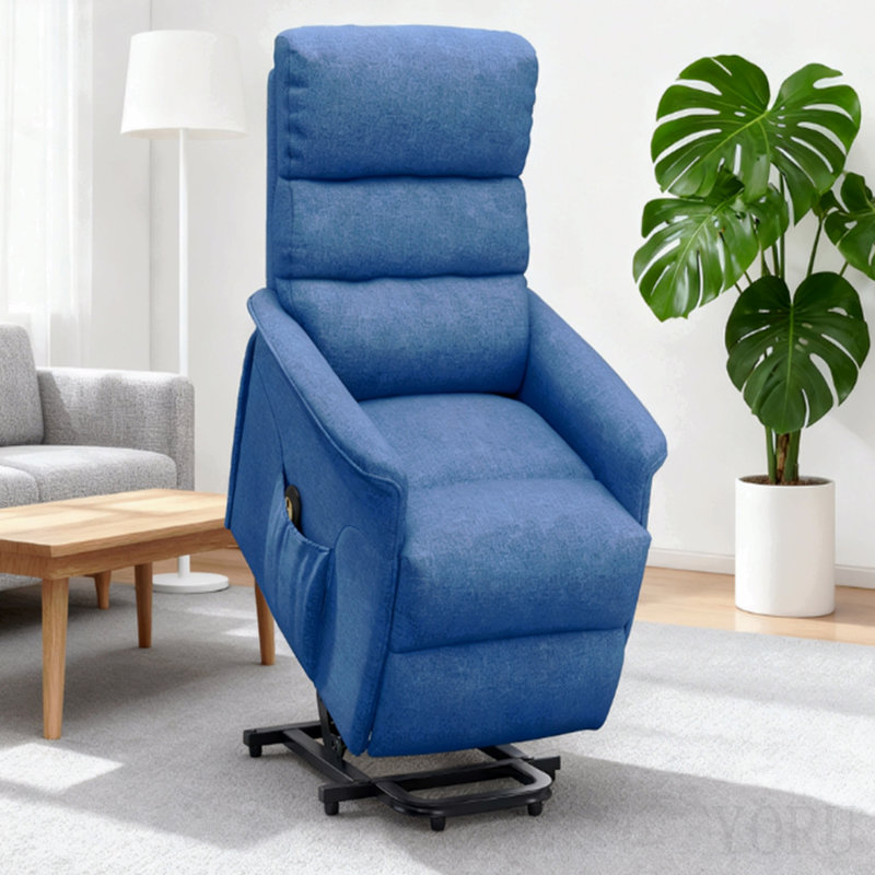 Fauteuil inclinable électrique avec télécommande, bleu, Blue