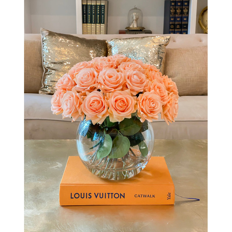 Centre de table Roses dans un vase, Orange