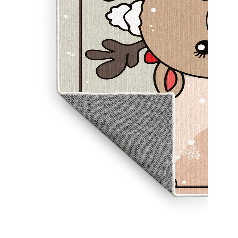 Tapis de vacances d'hiver de Noël lavable The Holiday Aisle®, Rectangulaire 2 pi x 3 pi