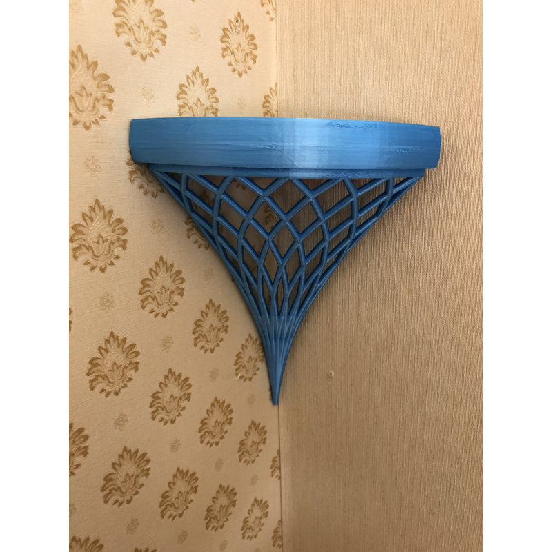 Gibsonton Triangle Plastic / Acrylic Corner Shelf, 11.5cm H x 10cm W x 6.5cm D, Blue