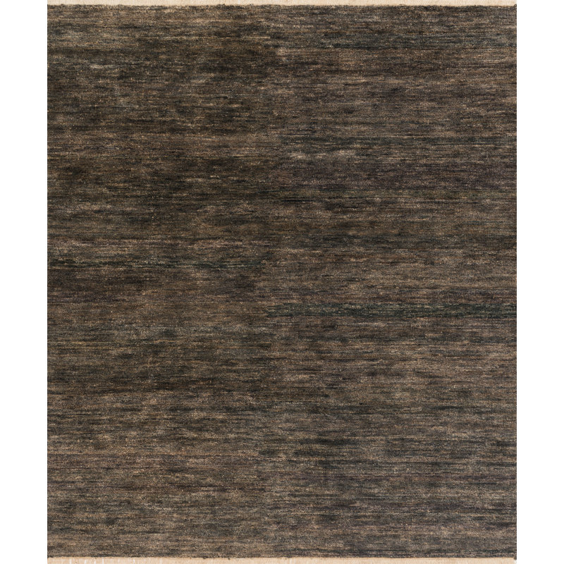 Tapis brun en jute / sisal noué à la main Moiseiev, Rectangle 8 pi 6 po x 11 pi 6 po