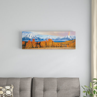 Paysage d’automne ii, teton range, montagnes rocky, oxbow bend, wyoming, usa, reproduction de photo sur toile tendue