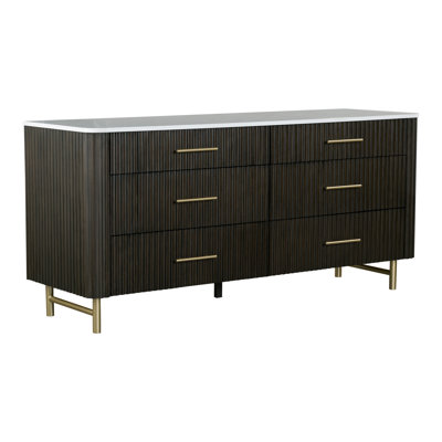 Commode, plateau en marbre et finition espreeso