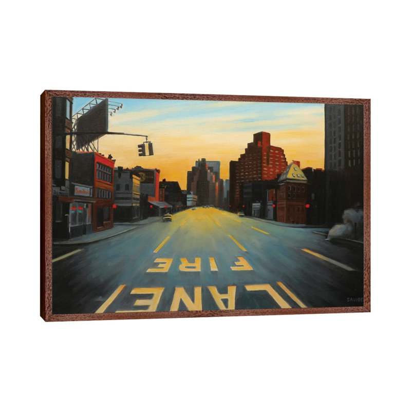 Sunrise Over Seventh Avenue by Nick Savides - Floater Frame Gallery-Wrapped Canvas Giclée on Canvas, Brown