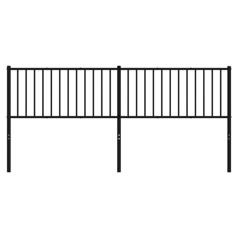 Demarrio vidaXL Durable Metal Headboard, Modern Style, Black, King