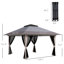 Auvent escamotable 13 pi x 13 pi, pavillon de jardin avec filet, sacs de poids, hauteur réglable et sac de transport à roulettes, gris clair