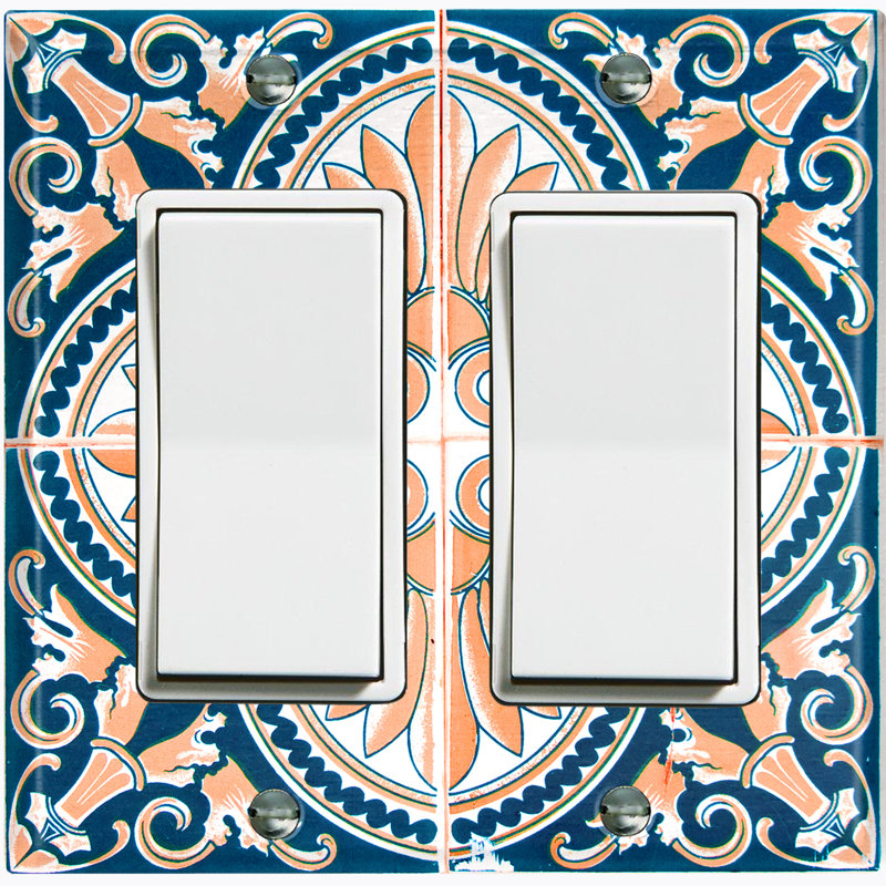 Patterned 2 - Gang Rocker Standard Wall Plate