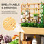 Lit de jardin surélevé en bois avec treillis, jardinière avec tablette de rangement pour légumes, fleurs et herbes