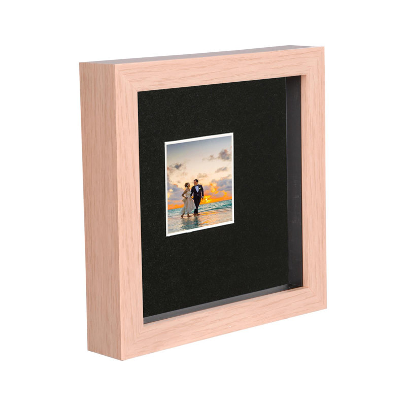 Shadow Box Picture Frame with Mat,  Light Brown/Black