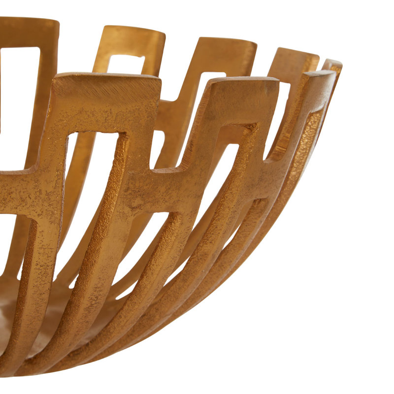 Calderdale Metal Decorative Bowl 1, 16cm H x 33cm W x 33cm D