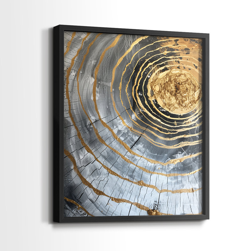 Série ABSTRACT CCLxxvii - reproduction encadrée de qualité supérieure - prête à être accrochée - aucun clou requis, Noir